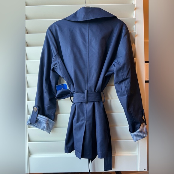 Weatherproof - NWT - Large - Women's Blue Trench Coat - Double Breasted - belt - Picture 14 of 14